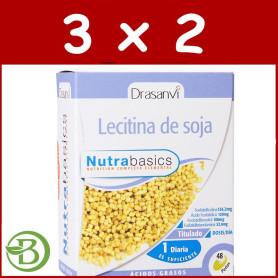 Pack 3x2 Lecitina De Soja 1.200Mg. 48 Perlas Drasanvi