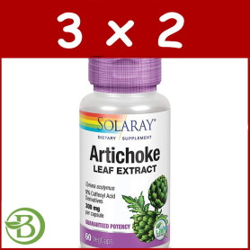 Pack 3x2 Artichoke (Alcachofa) 300Mg. 60 Cápsulas Solaray