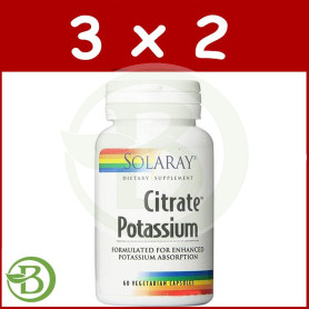 Pack 3x2 Potasio Citrato 99Mg. 60 Cápsulas Solaray