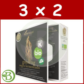 Pack 3x2 Ginseng Negro Fermentado 24 Cápsulas Soria Natural