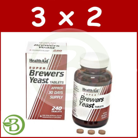 Pack 3x2 Levadura de Cerveza 300Mg. Health Aid