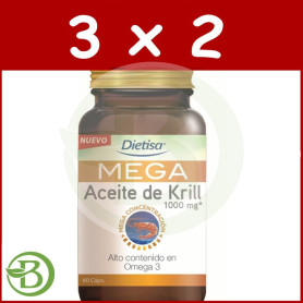 Pack 3x2 Mega Krill 60 Cápsulas Dietisa