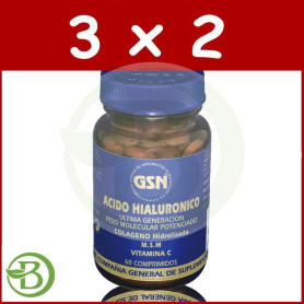 Pack 3x2 Ácido Hialurónico 60 Comprimidos GSN