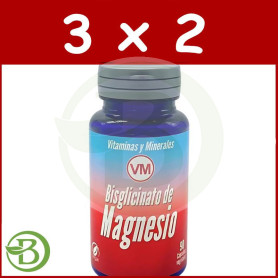 Pack 3x2 Bisglicinato De Magnesio 90 Capsulas Vegetales Ynsadiet