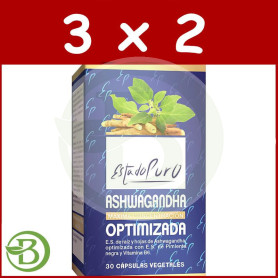 Pack 3x2 Estado Puro Ashwagandha Optimizada 30 Cap Estado Puro - Tongil