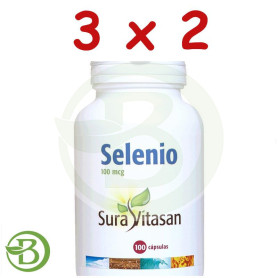 Pack 3x2 Selenio 100Mcg. 100 Cápsulas Sura Vitasan