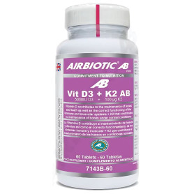 Vit D3 + K2 (5.000 Ui D3 + 100 Μg K2) 60 Tabletas Airbiotic