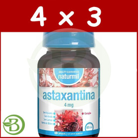 Pack 4x3 Astaxantina Plus 4Mg 60 Cápsulas Naturmil