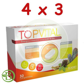 Pack 4x3 Topvital 30 Comprimidos Eladiet