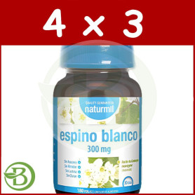 Pack 4x3 Espino Blanco 300Mg 180 Perlas Naturmil