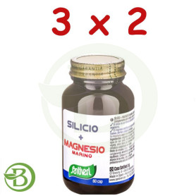 Pack 3x2 Silicio con Magnesio Marino 60 Cápsulas Santiveri