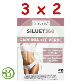 Pack 3x2 Siluet 360 Garcinia + Te Verde 30 Comprimidos Drasanvi