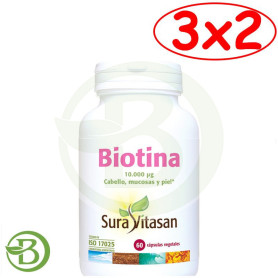 Pack 3x2 Biotina 60 Cápsulas Sura Vitasan