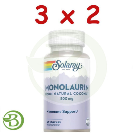 Pack 3x2 Monolaurin 60 Cápsulas Solaray