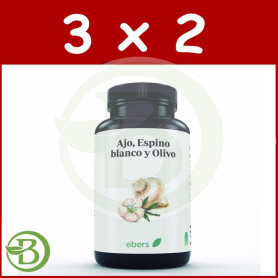 Pack 3x2 Ajo + Espino Blanco+ Olivo 700 Mg 60 Perlas Ebers