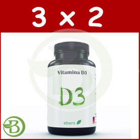 Pack 3x2 Vitamina D3 1000 Ui 60 Comp Ebers