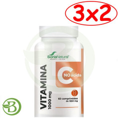 Pack 3x2 Vitamina C No Ácida 60 Comprimidos Soria Natural