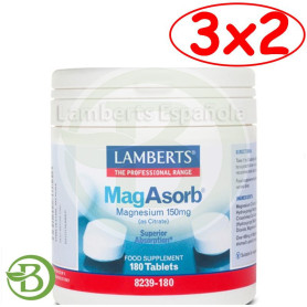 Pack 3x2 MagAbsorb 180 Tabletas Lamberts