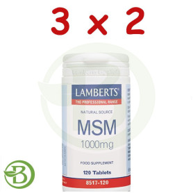 Pack 3x2 MSM 1.000Mg. 120 Tabletas Lamberts