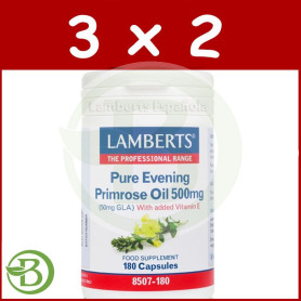 Pack 3x2 Aceite de Prímula Puro 500Mg. Lamberts