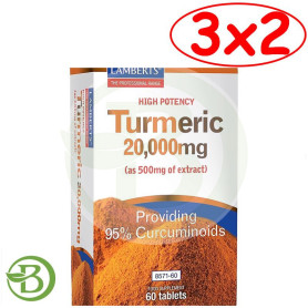 Pack 3x2 Turmeric 20.000Mg. 60 Tabletas Lamberts