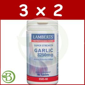 Pack 3x2 Ajo 8.250Mg. 60 Tabletas Lamberts