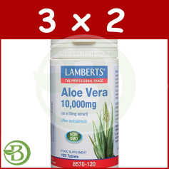 Pack 3x2 Aloe Vera 10.000Mg 120 Comprimidos Lamberts