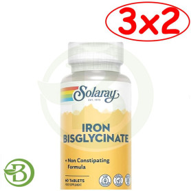 Pack 3x2 Iron Bisglycinate 60 Comprimidos Solaray