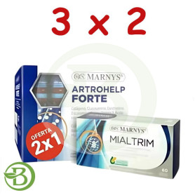 Pack 3x2 Pack Artrohelp Forte 20X10ml + Mialtrim 60 Cápsulas Marnys