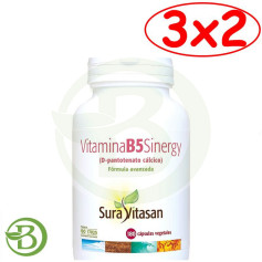 Pack 3x2 Vitamina B5 Sinergy 180 Cápsulas Sura Vitasan