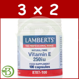 Pack 3x2 Vitamina E Natural 250UI Lamberts