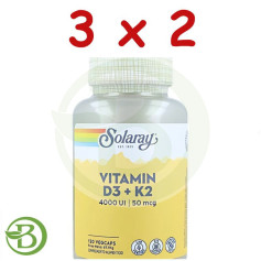 Pack 3x2 Big D3 y K2 120 Cápsulas Solaray