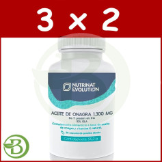 Pack 3x2 Aceite De Onagra 1300Mg 30 Cápsulas Nutrinat Evolution